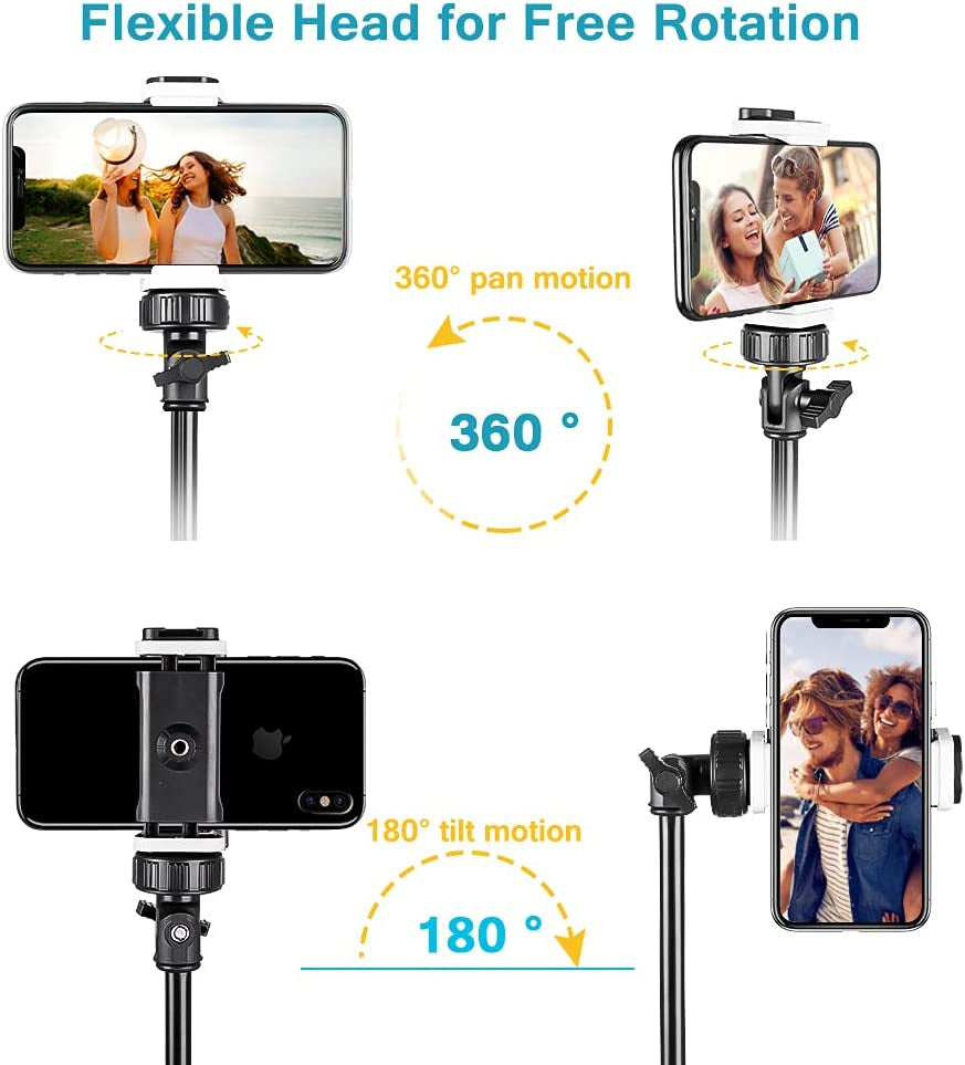 Aureday 62" Phone Tripod Accessory Kits, Camera & Cell Phone Tripod Stand with Wireless Remote and Universal Tripod Head Mount, Perfect for Selfies/Video Recording/Vlogging/Live Streaming  Aureday   
