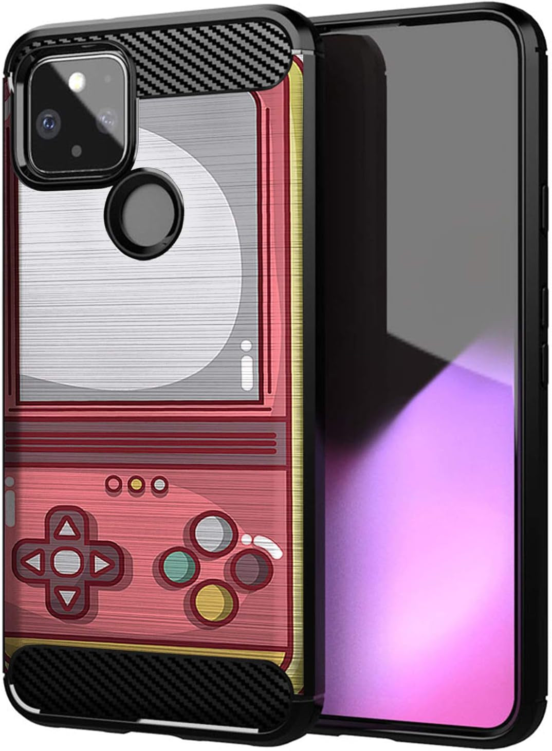 Casesondeck Case Compatible with [Google Pixel 4A 5G (2020)] Pictorial Patterned TPU Design Case Flexible Slim and Elegant (Astronaut)  Cases on Deck Pink Retro Game  