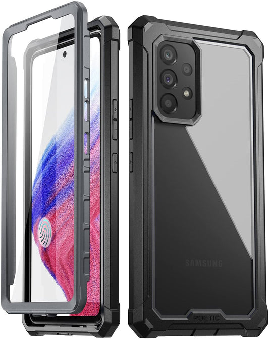 Poetic Guardian Case for Samsung Galaxy A53 5G (2022) [6FT Mil-Grade Drop Tested], Built-In Screen Protector Work with Fingerprint ID, Full Body Rugged Shockproof Cover Case, Black/Clear  Poetic   