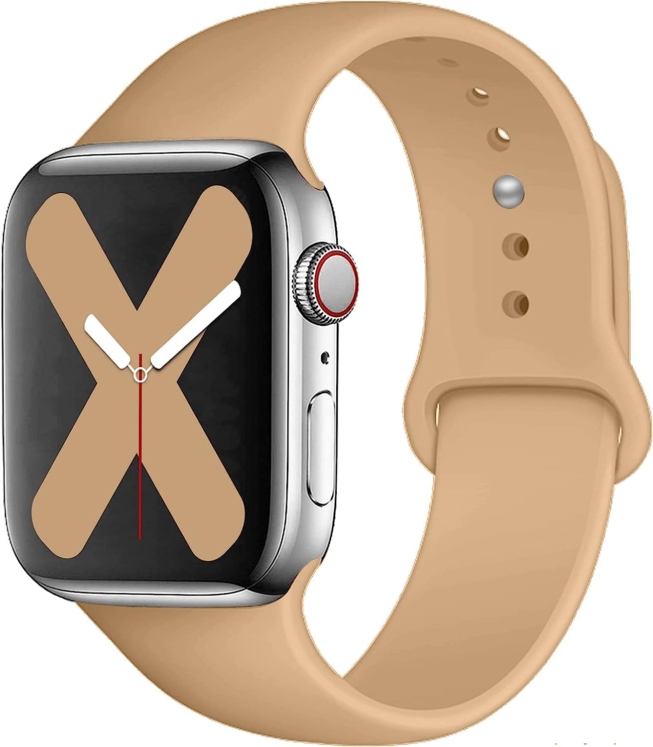 Saucyi Compatible with Apple Watch Band 41Mm 40Mm 38Mm 49Mm 45Mm 44Mm 42Mm,Soft Silicone Sport Band Replacement Strap with Classic Clasp for Iwatch Series 8 7 6 5 4 3 2 1 SE  Saucyi Walnut 38mm/40mm/41mm S/M 