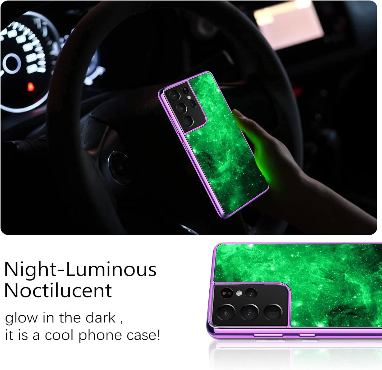 GUAGUA Compatible with Samsung Galaxy S21 Ultra 5G Case 6.8 Inch Glow in the Dark, Noctilucent Luminous Space Nebula Slim Fit Cover Protective anti Scratch Cases for Samsung S21 Ultra 5G, Blue Nebula  GUAGUA   