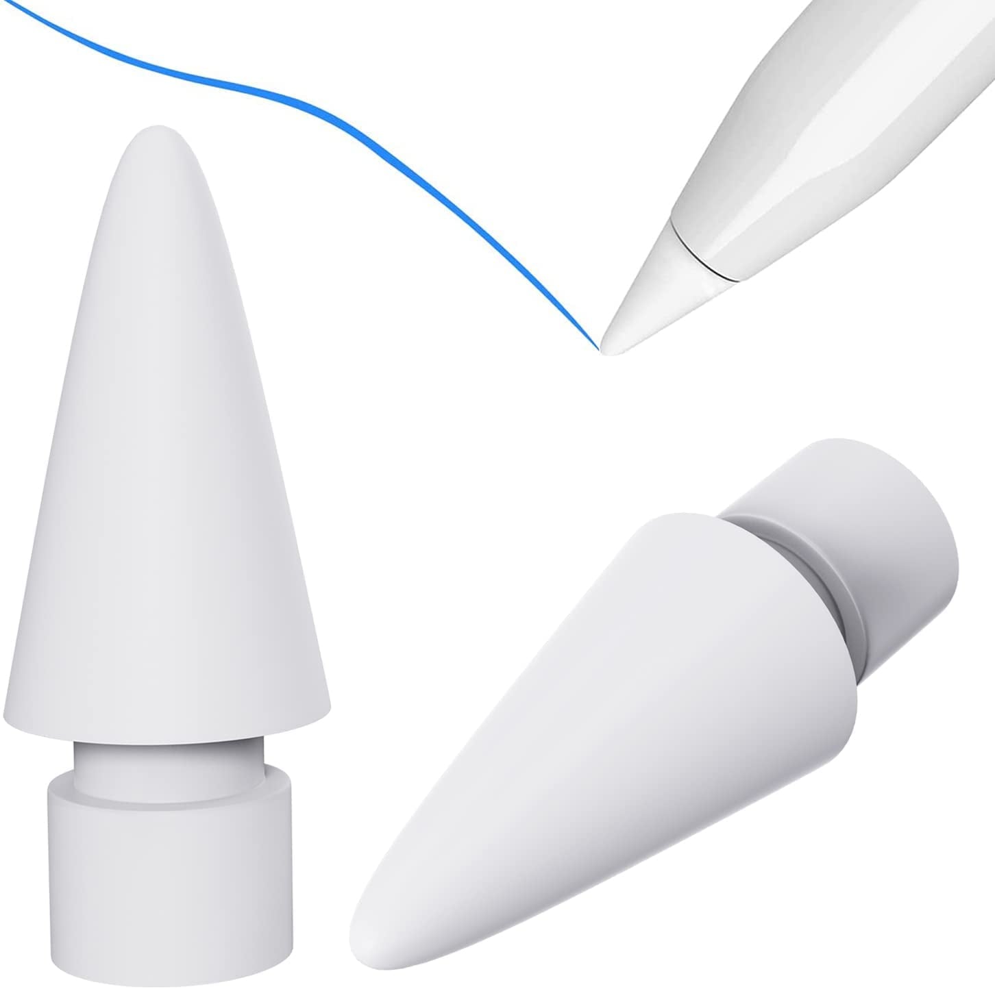 Replacement Tip Compatible with Apple Pencil 1St Gen and 2Nd Gen & Ipad Pro Pencil - Precise Control - Wear-Resistant, White 4Pack  GoBestDirect   