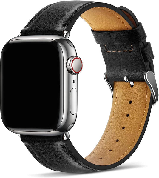 Cuteluding Genuine Leather Watch Band Compatible for Apple Watch 42Mm 44Mm 38Mm 40Mm,Vintage Replacement Strap for Iwatch Ultra SE2 SE Series 8/7/6/5/4/3/2/1 Wristband for Men and Women  Cuteluding   