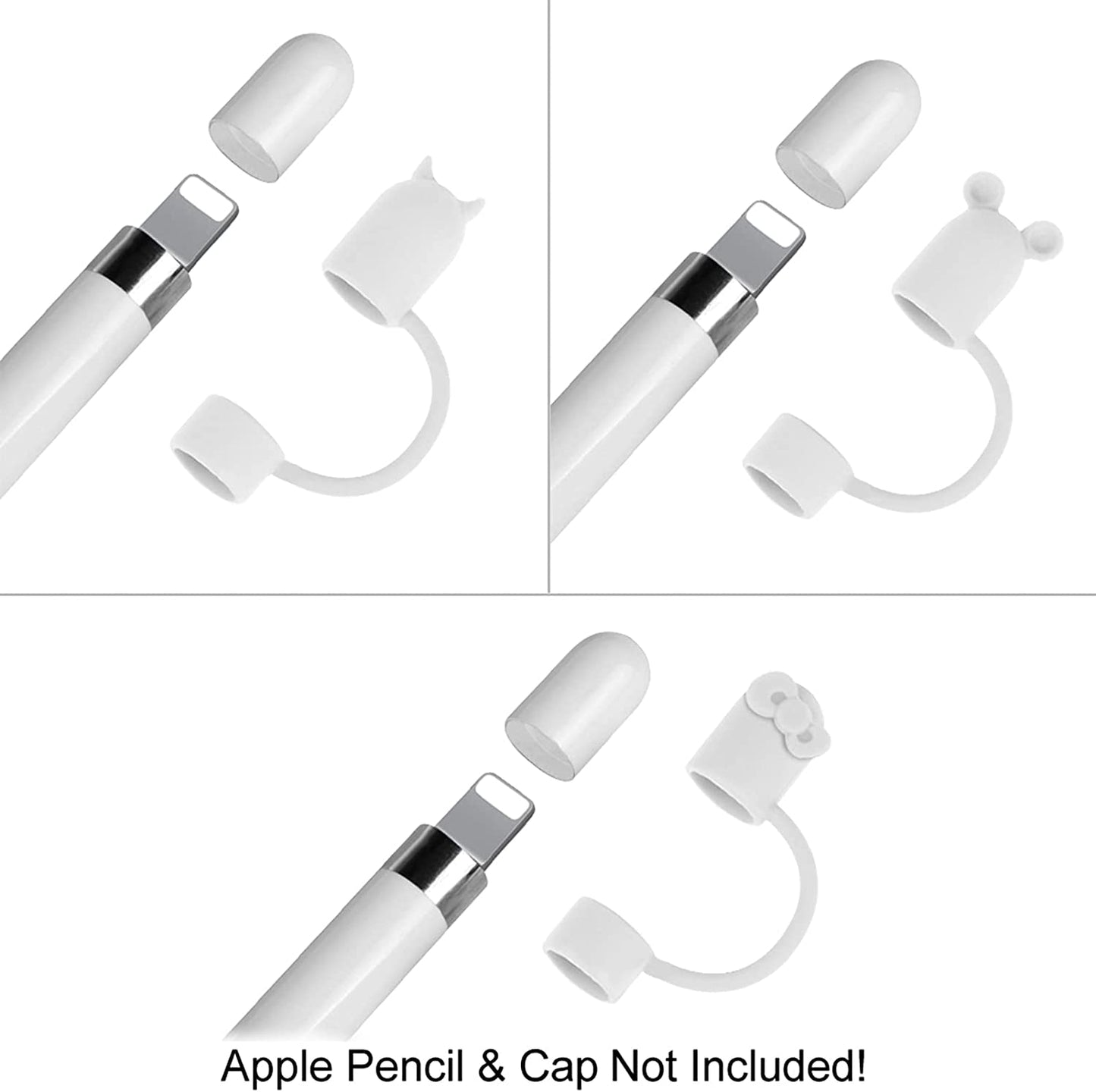 Fintie 3 Pieces Silicone Bundle Compatible with Apple Pencil 1St Generation, Premium Soft Elastic Cap Holder Protective Accessories, White  Fintie   