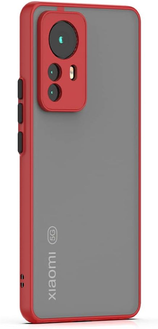 Zhuoopinn Case for Xiaomi Mi 12 Pro Thin Shockproof Phone Case PC Back TPU Bumper [Protect from Fingerprint/Shock/Scratch/Slip] Translucent Matte Phone Cover for Xiaomi Mi 12 Pro-Red  Zhuoopinn   