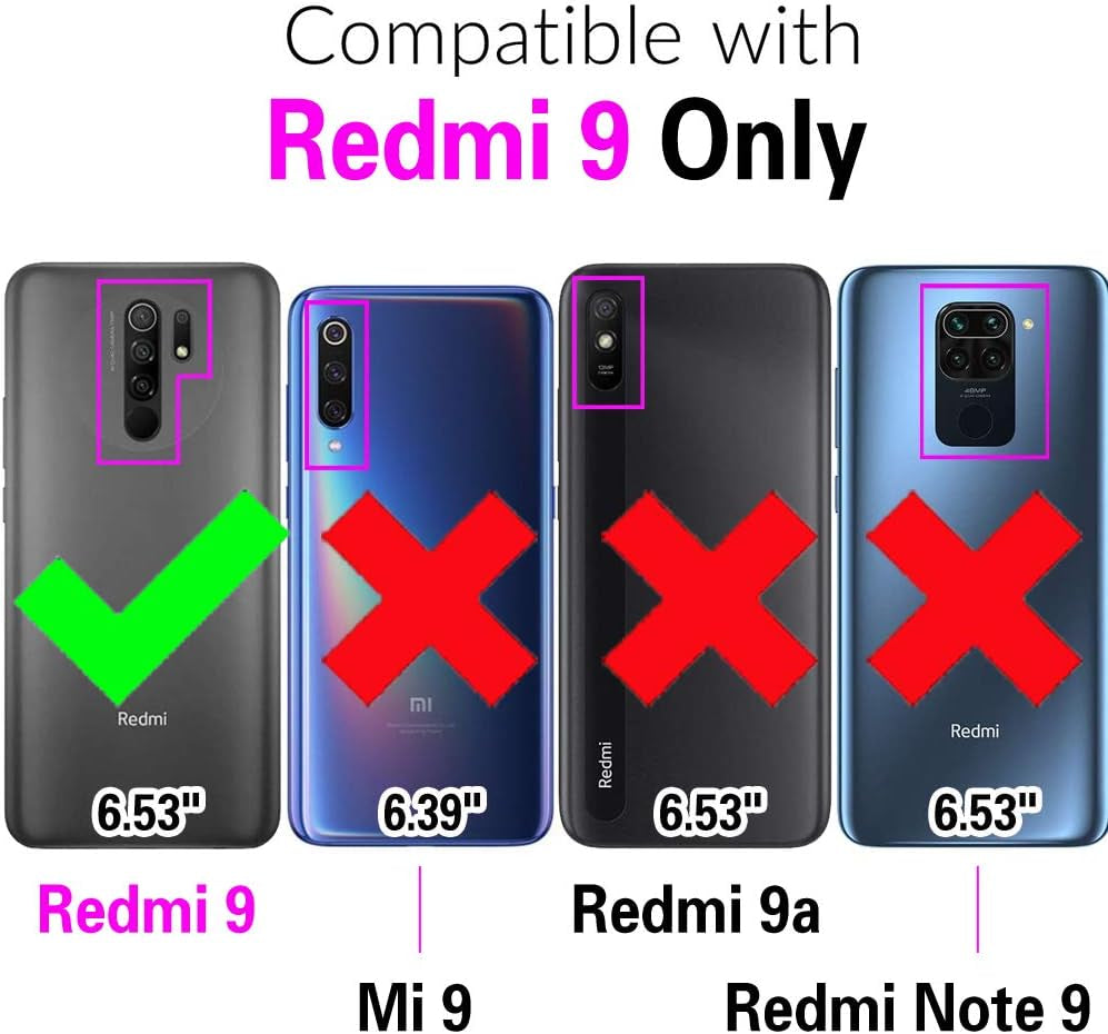 Asuwish Compatible with Xiaomi Redmi 9 Case and Tempered Glass Screen Protector Cell Accessories Soft Silicone Slim Protective Phone Covers for Redmi9 Prime Poco M2 Women Men Carbon Fiber Dark Black  Asuwish   