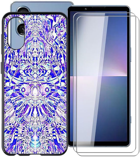 WIMSPEED Shockproof Phone Case for Sony Xperia 5 V (6.1") + 2 Pack Tempered Glass Protective Film, Slim Soft Silicone Shell anti Scratch TPU Cover for Sony Xperia 5 V - Mirror World  WIMSPEED   