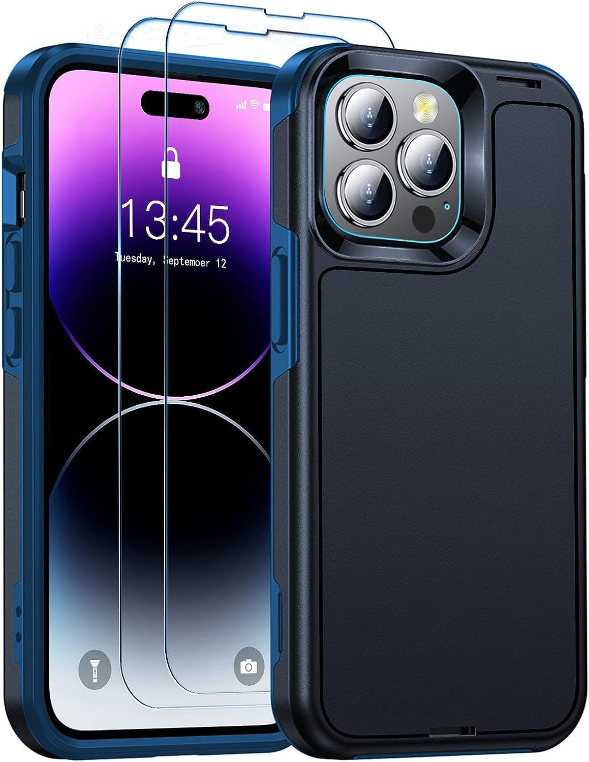 Jaroco for Iphone 14 Pro Case, [Military Grade Drop Protection] [2 Pcs Screen Protector & Camera Lens Protector] Full-Body Shockproof Protective for Iphone 14 Pro Phone Case 6.1 Inch (Red)  jaroco Dark Blue Iphone 14 Pro 