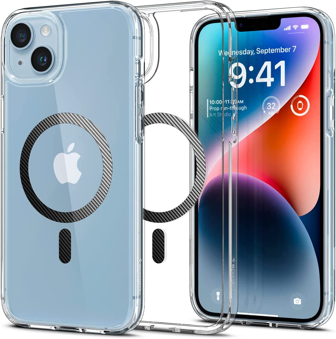 Spigen Ultra Hybrid (Magfit) [Anti-Yellowing Technology] Designed for Iphone 14 Case (2022) - White  Spigen Carbon Fiber  