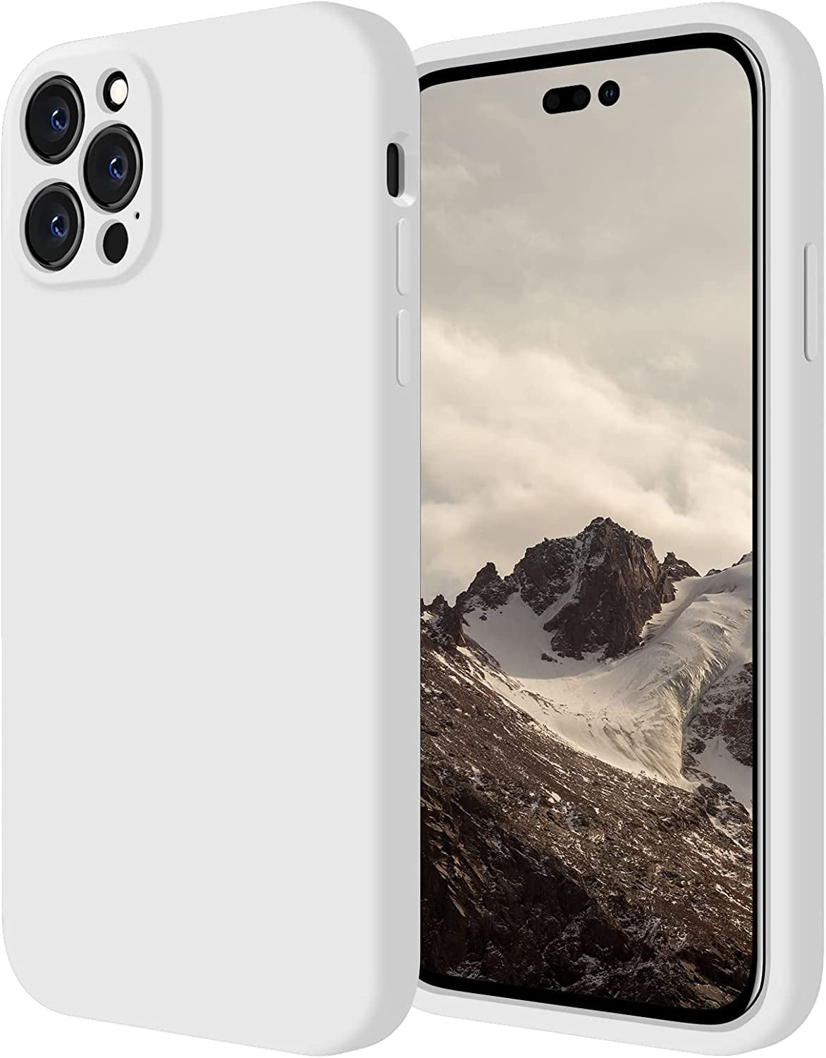 Firenova for Iphone 14 Pro Case, Silicone Upgraded [Camera Protection] Phone Case with [2 Screen Protectors], Soft Anti-Scratch Microfiber Lining Inside, 6.1 Inch, Black  FireNova White  