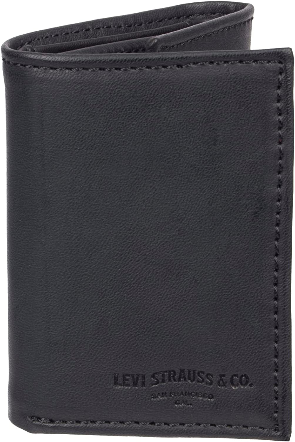 Levi'S Men'S Sleek and Slim Trifold Minimalist Wallet  Levi's Classic Black One Size 