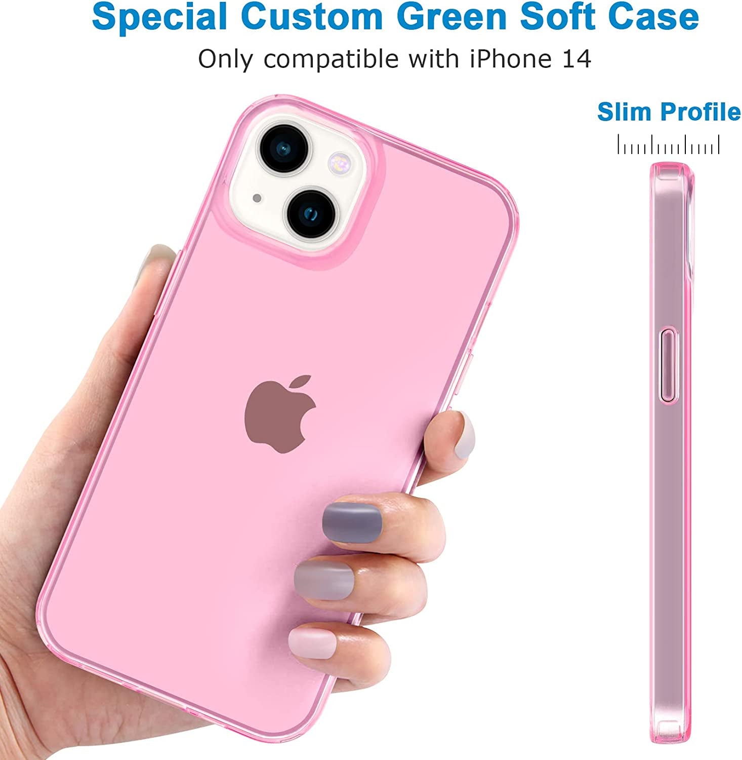 Jjgoo Compatible with Iphone 14 Case Clear, Soft Shockproof Protective Slim Thin Phone Bumper Cover Transparent Phone Case for Iphone 14-6.1 Inch 2022, Translucent Pink  JJGoo   