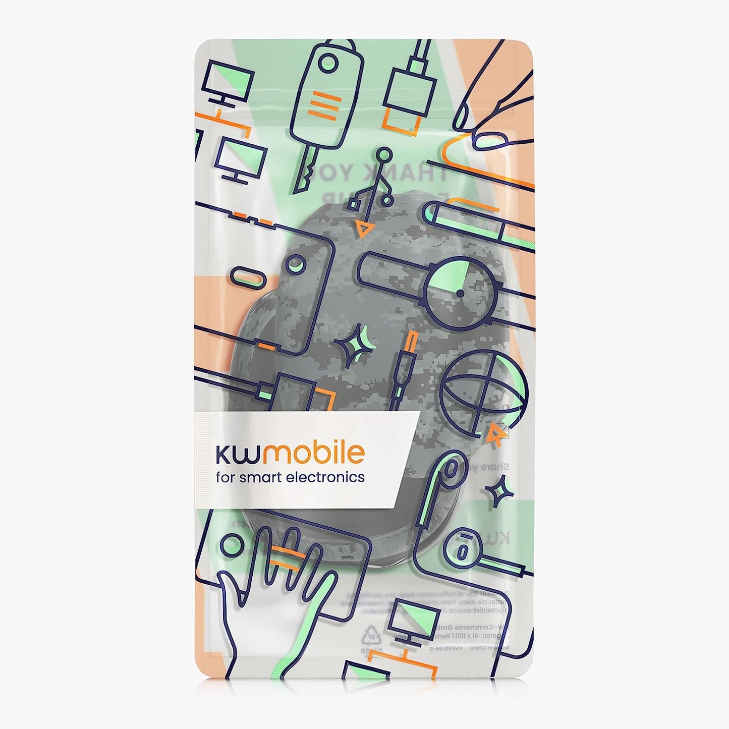 Kwmobile Covers Compatible with Apple Airpods Max Covers (Set of 2) - Camouflage Dark Grey/Black/Light Grey  KW-Commerce   