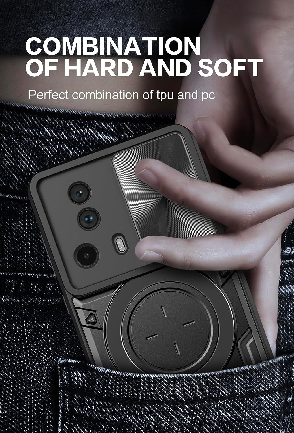 Ysnzaq Case for Xiaomi 13 Lite/Civi 2 with Ring Magnetic Kickstand, [Military Grade Drop Protection] with [Sliding Camera Cover] for Xiaomi 13 Lite/Civi 2 6.55" CQ Purple  Ysnzaq   