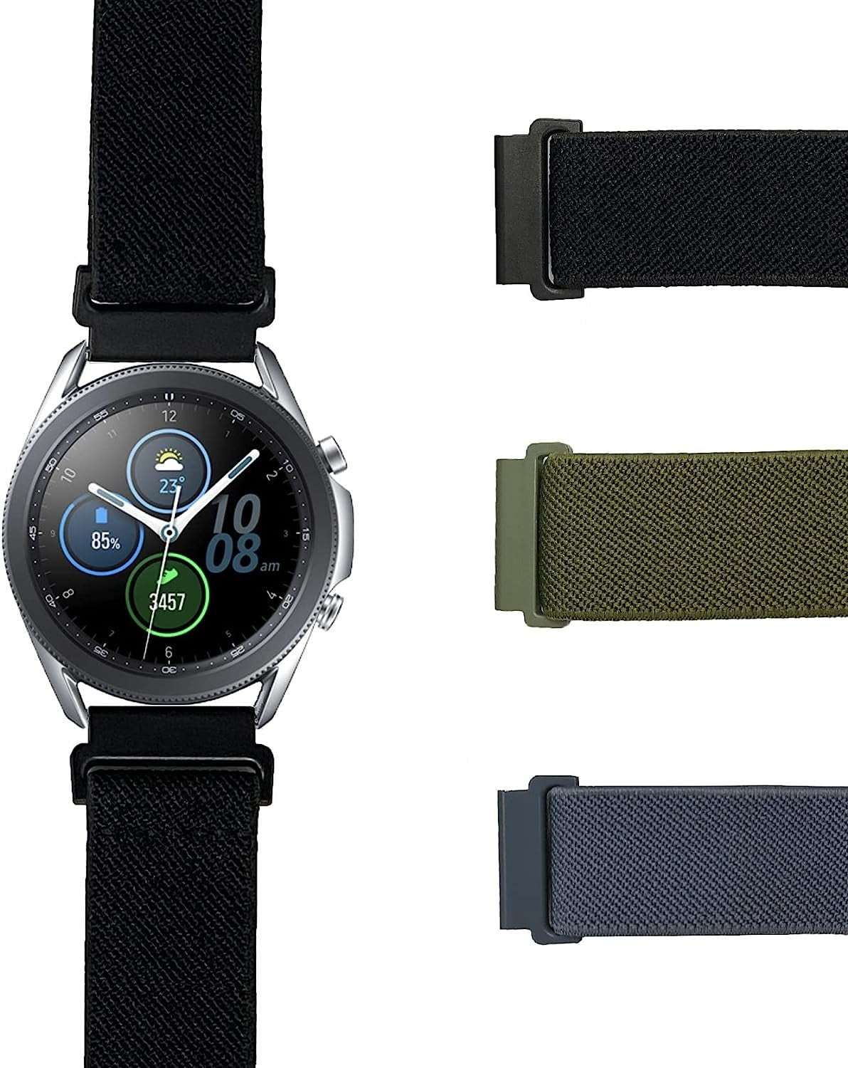 AHXLL 22Mm Watch Bands Compatible with Samsung Galaxy Watch 3 45Mm Band/Galaxy Watch 46Mm/ Gear S3 Frontier, Sport Loop Stretchy Nylon Wristband for Men Women, 5 Packs  AHXLL   