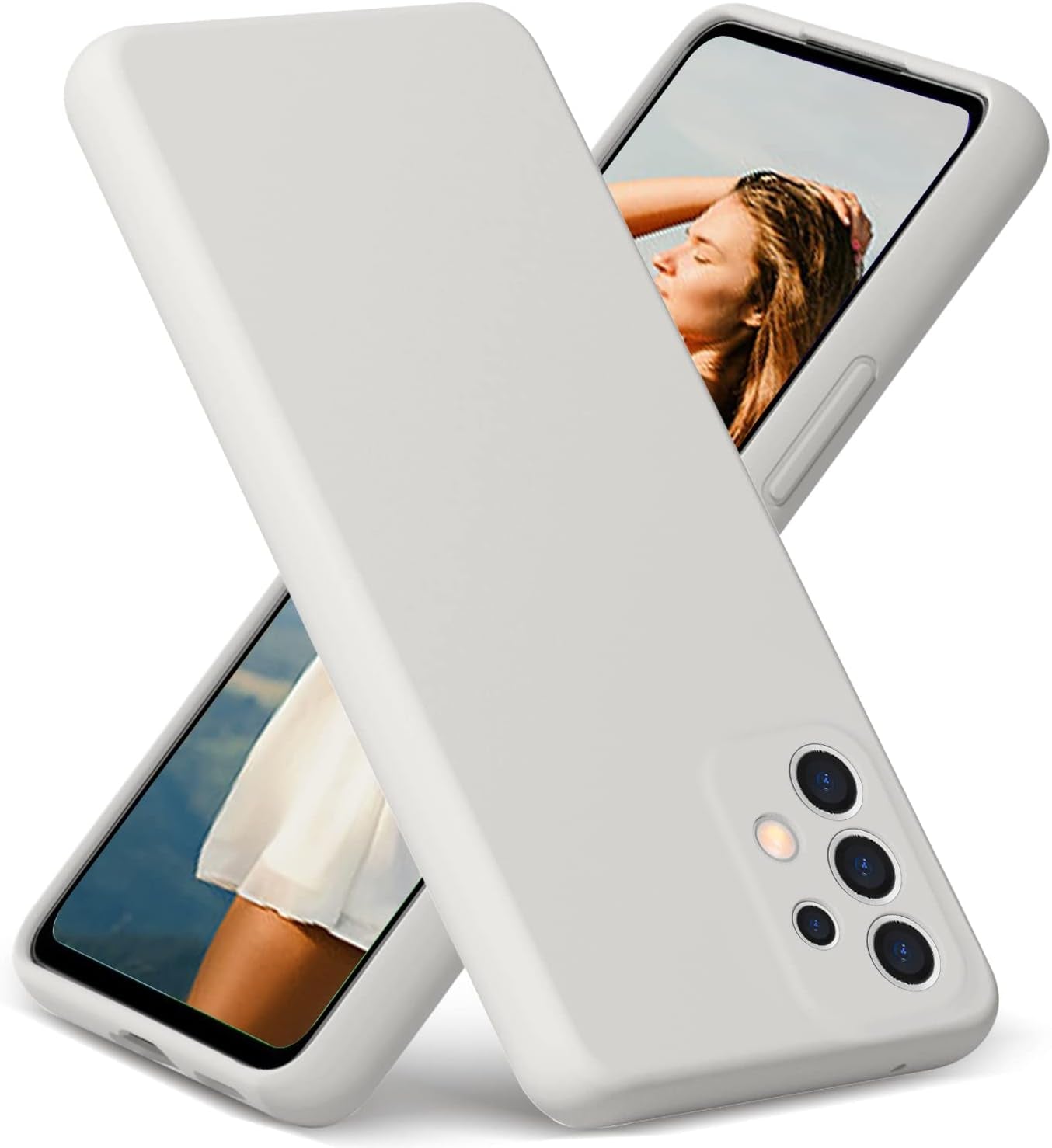 Gueen Compatible with Samsung Galaxy A53 5G Case, Premium Liquid Silicone, with [Camera Protection] [Soft Anti-Scratch Microfiber Lining] Full Body Shockproof Protective Phone Case - Hot Pink  Gueen Stone  