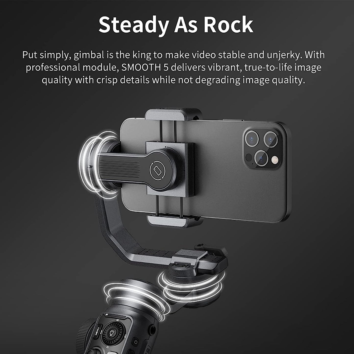 Zhiyun Smooth 5 Combo Gimbal Stabilizer for Smartphone, 3-Axis Portable Android and Iphone Gimbal Stabilizer with Tripod, LED Fill Light & Carrying Bag for Video Recording, Vlogging, Youtube, Tiktok  ZHIYUN   