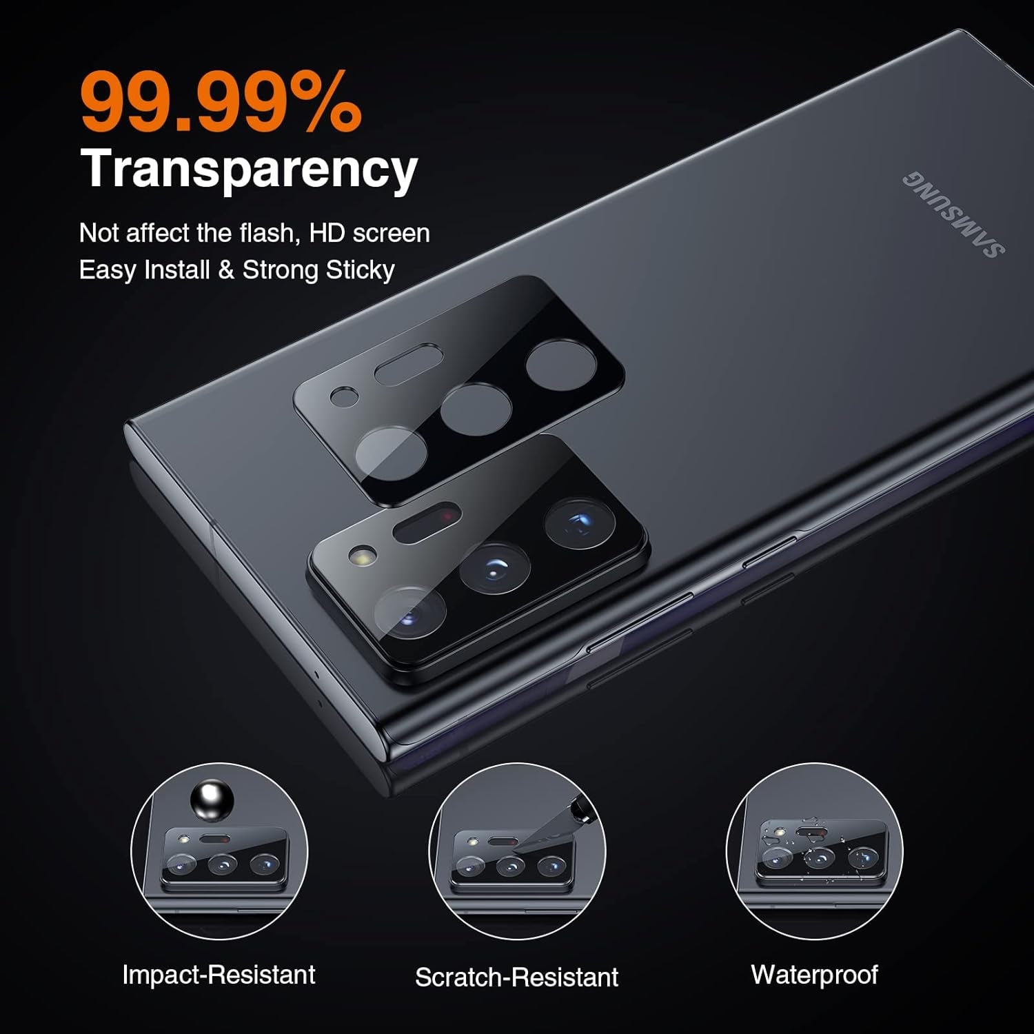 LK for Samsung Galaxy Note 20 Ultra Screen Protector, 2 Pack TPU Film [Not Glass] with 2 Pack Camera Lens Protector, Bubble Free[Fingerprint Reader] Screen Protector for Note 20 Ultra, Case Friendly  LK   