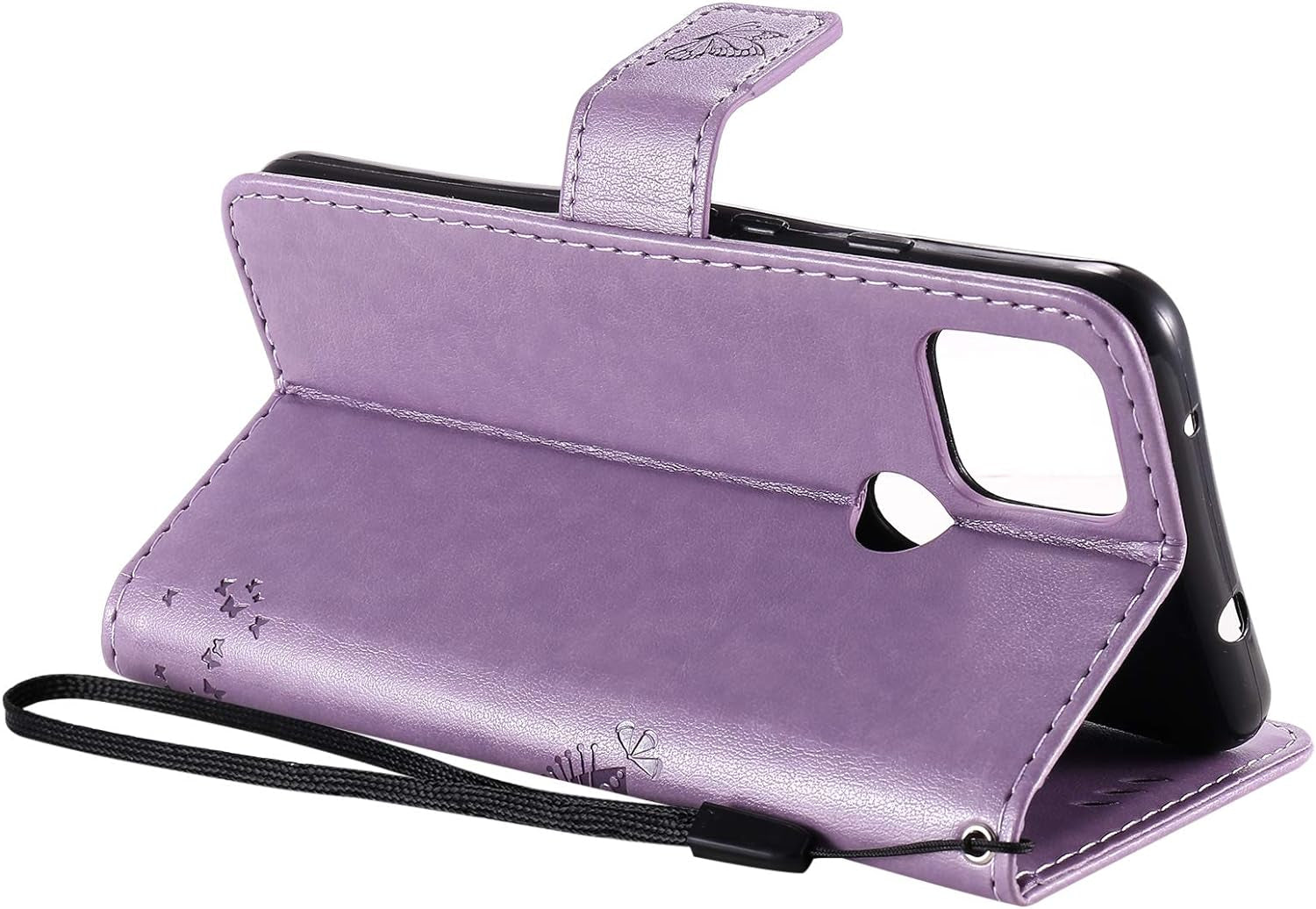 LEMAXELERS Google Pixel 4A 5G Case Embossed Wallet Shockproof Case Flip Premium PU Leather Magnetic Card Slots with Stand Cover for Google Pixel 4A 5G / Pixel 5 XL Wishing Tree Light Purple KT  LEMAXELERS   