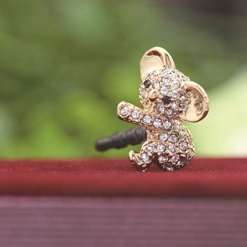 Connoworld 1 Pair 3.5Mm Universal Cell Phone Dust Plug Cute Koala Headphone Jack Stopper Gold  Connoworld   