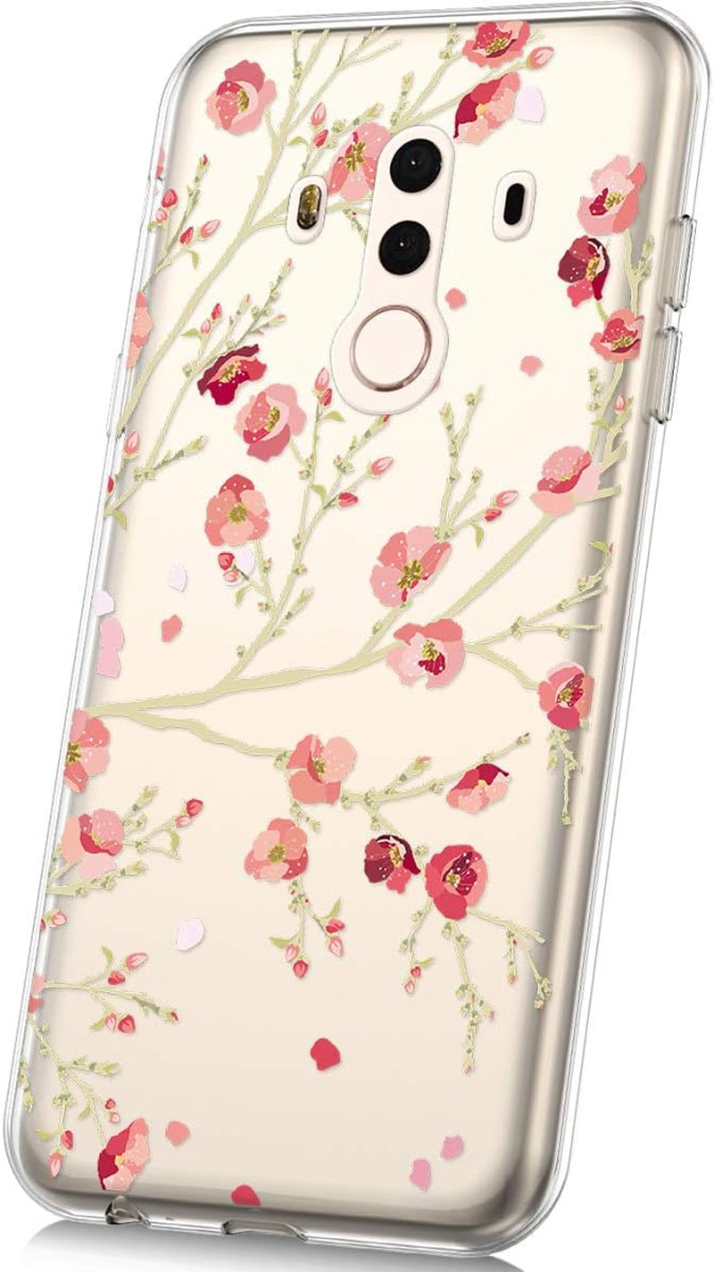 PHEZEN Case for Huawei Mate 10 Pro Case,Cute Art Design Soft Flexible Crystal Clear TPU Silicone Rubber Case Ultra Thin Transparent TPU Bumper Cover Phone Case for Huawei Mate 10 Pro,Blue Dreamcatcher  PHEZEN Pink Plum Blossom  