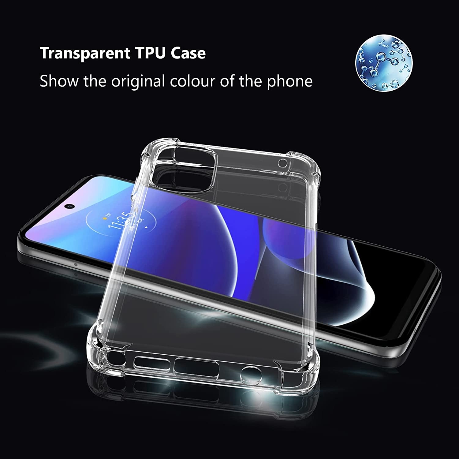 Cresee Crystal Clear Cover with Reinforced Corner Bumper Slim Fit Shockproof Flexible TPU Phone Case for Motorola Moto G Stylus 5G (2022) Transparent  Cresee   