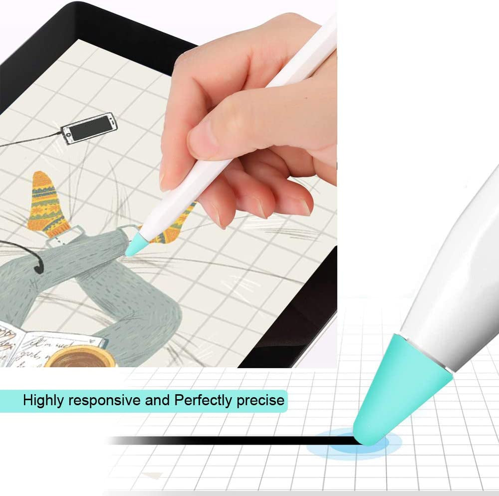 Jancalm Designed for Apple Pencil Tips Cover,(10 Colors) Premium Silicone Slim Lightweight Thin Protective Case Noiseless Drawing for Apple Pencil 1St Gen/Pencil (2Nd Generation) (10 Pcs,Box Pack)  JanCalm for Apple Pencil Tips Cover   