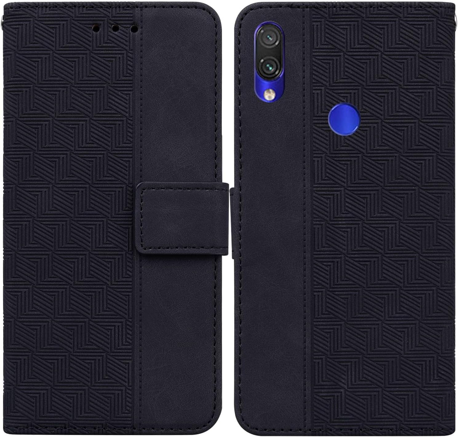 For Xiaomi Redmi Note 7 Case,Shockproof PU Leather Magnetic Closure Flip Wallet Case for Xiaomi Redmi Note 7 6.3" -Black  Generic   