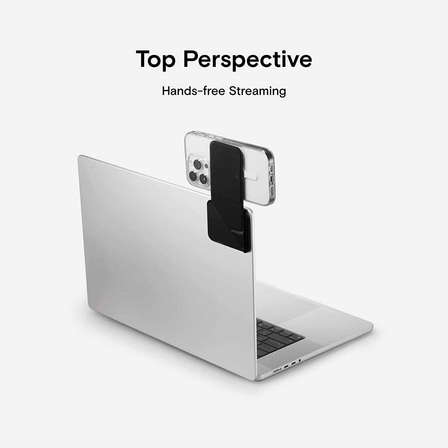 MOFT Magnetic Laptop Iphone Mount, Continuity Camera Mount, Foldaway Portable Laptop Top & Side Holder for Dual-Screen Setup, Black  MOFT   