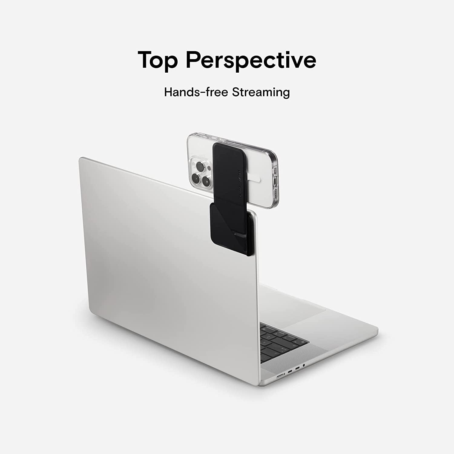 MOFT Magnetic Laptop Iphone Mount, Continuity Camera Mount, Foldaway Portable Laptop Top & Side Holder for Dual-Screen Setup, Black  MOFT   