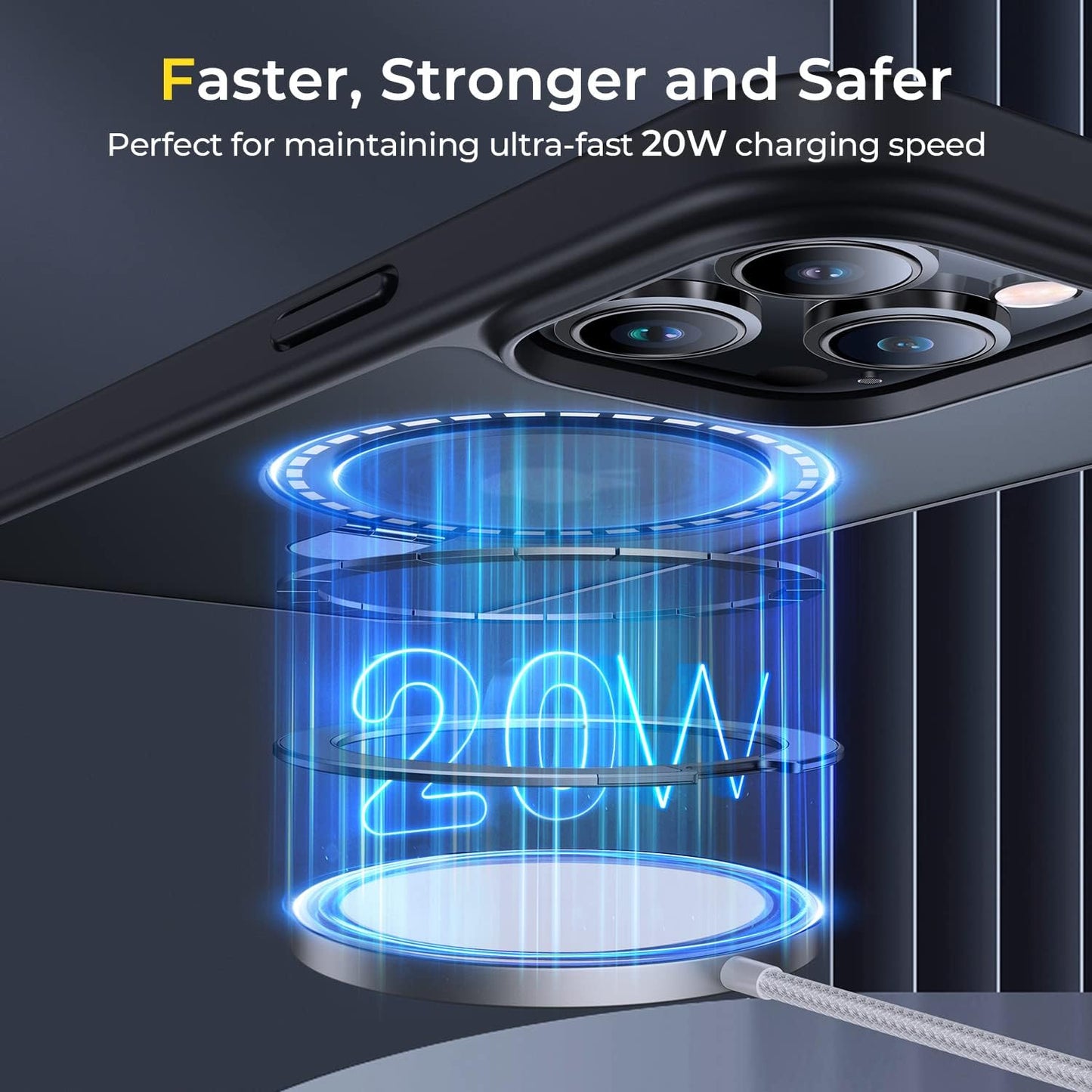 Simtect Iphone 14 Pro Max Case: Magnetic Invisible Stand, Military Grade Shockproof, Magsafe Compatible, Slim Translucent Matte Black Bumper  Simtect   