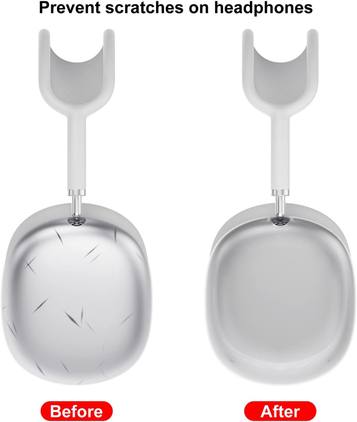 Fottos Case Cover Protective for Airpods Max Headphones, Compatible with Apple Airpods Max, Protective Silicone Sleeve Case for Air Pods Max Headphone（Transparent）  Fottos   