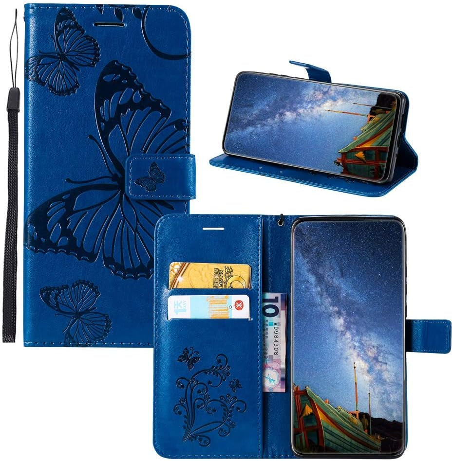 IVY V30 Butterfly Wallet Case for LG V30 - Blue  IVY   