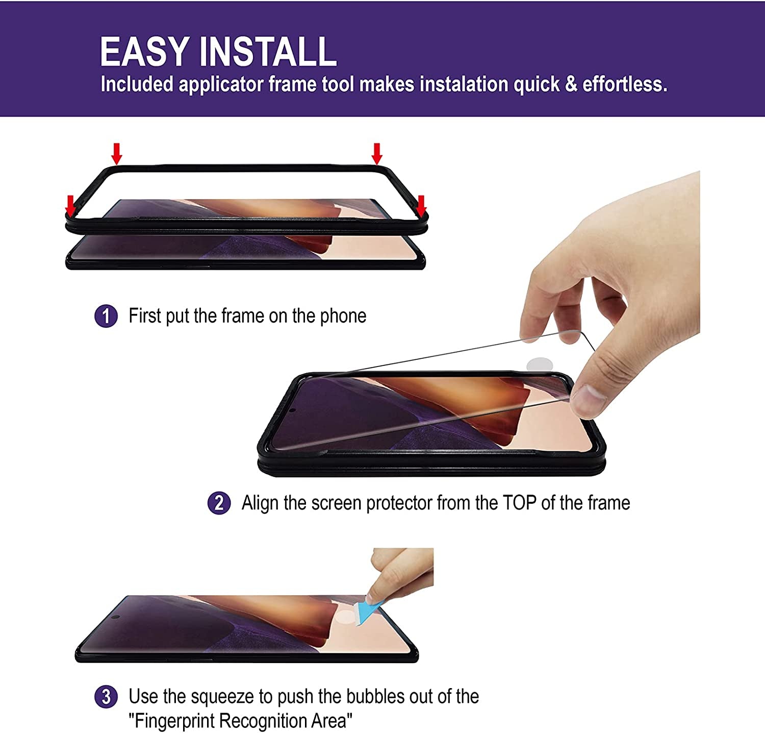 AACL [2 Pack Screen Protector for Samsung Galaxy Note 20 Ultra 5G,6.9 Inch,Curved Tempered Glass,Compatible with Ultrasonic Fingerprint Scanner  Better Future Glass   