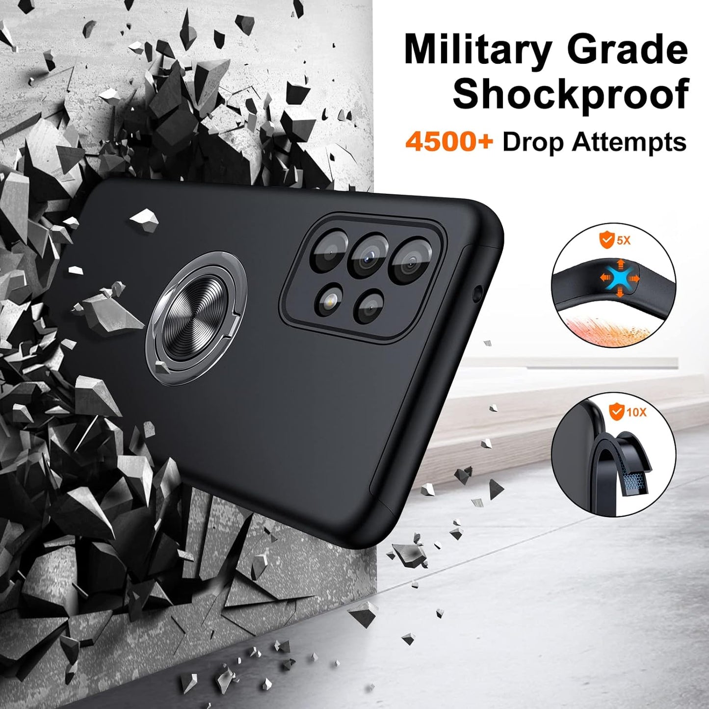 JAME for Samsung A53 5G Case, Galaxy A53 5G Case with Shockproof Protective Case with Rotatable Kickstand for Samsung Galaxy A53 5G Case, Black  JAME   