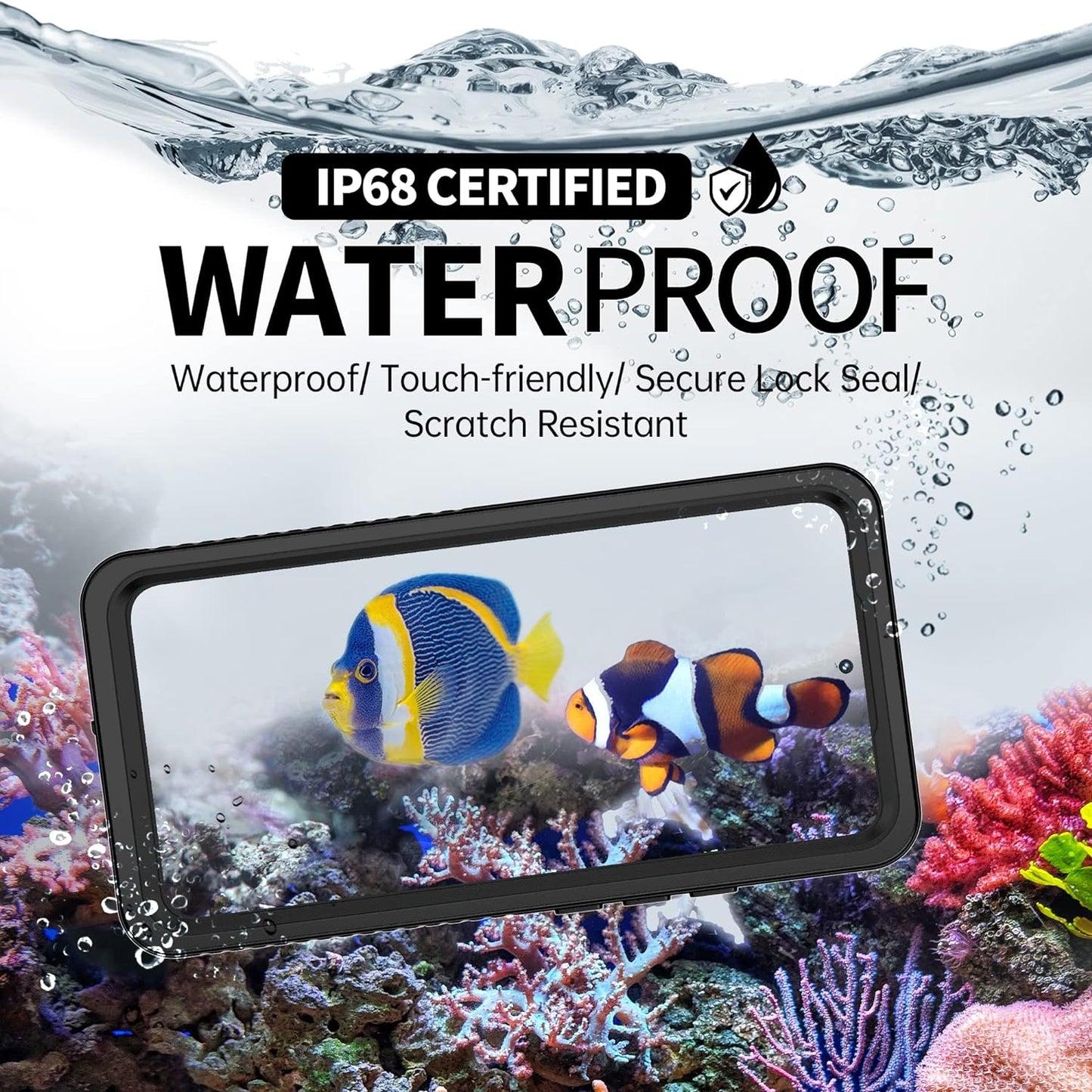 BEASTEK for Samsung Galaxy S22 Waterproof Case, FSN Series, Shockproof Underwater IP68 Case with Built-In Screen Protector Full Body Protective Cover, for Galaxy S22 6.1 Inch (Black)  BEASTEK   