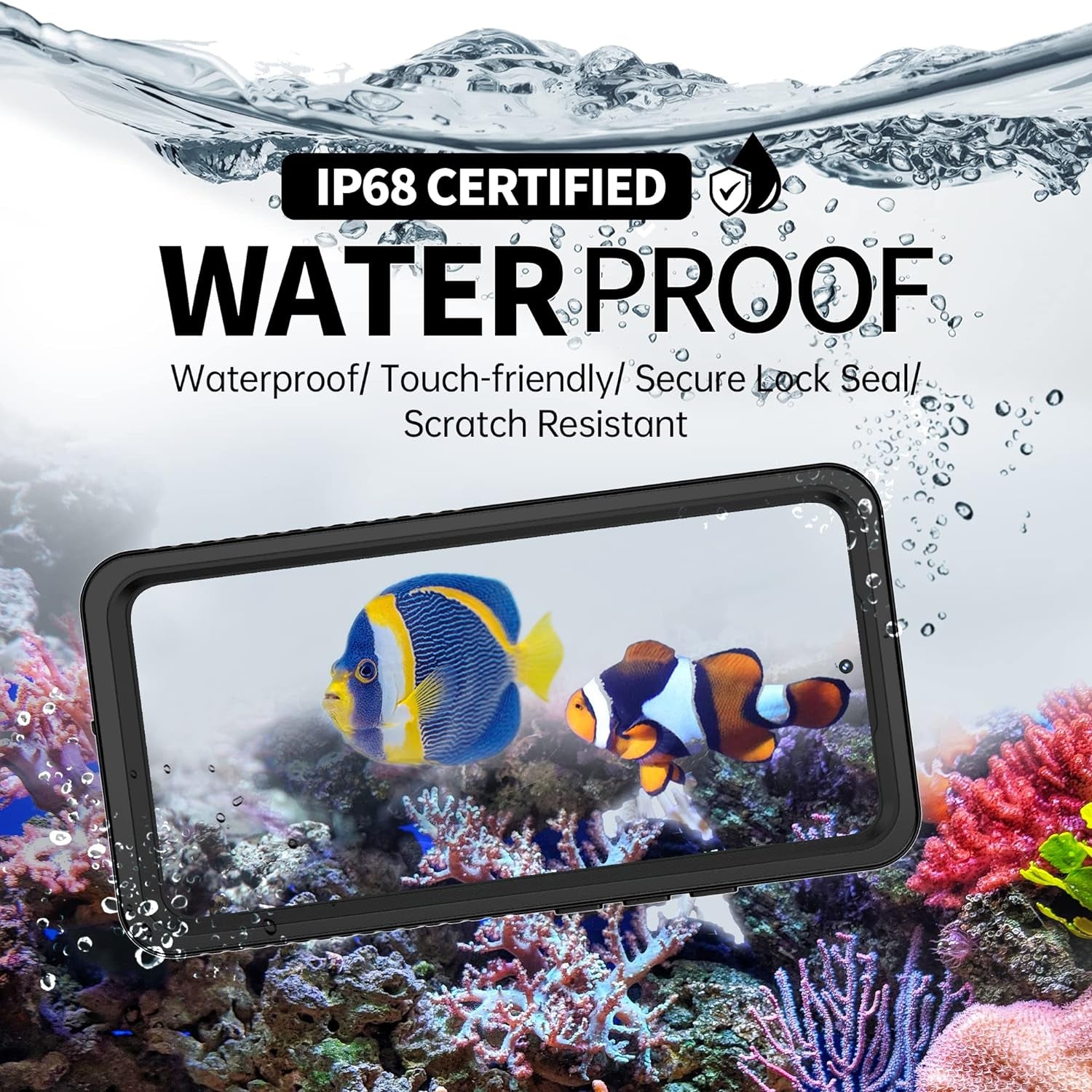 BEASTEK for Samsung Galaxy S22 Waterproof Case, FSN Series, Shockproof Underwater IP68 Case with Built-In Screen Protector Full Body Protective Cover, for Galaxy S22 6.1 Inch (Black)  BEASTEK   