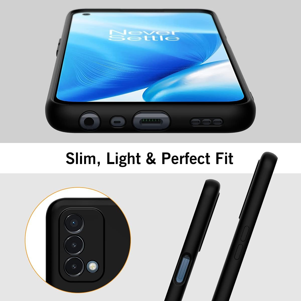 Foluu for Oneplus Nord N200 5G Case, Liquid Silicone Gel Rubber Bumper Case with Soft Microfiber Lining Cushion Slim Hard Shell Shockproof Protective Cover for Oneplus Nord N200 5G 2021 (Black)  Foluu   