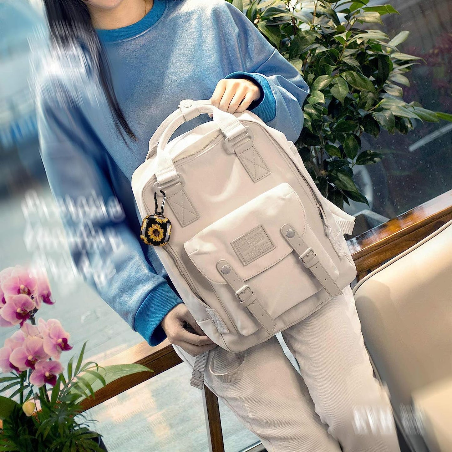 GOLINK Floral Full Body Protection Hard PC Cover with Printing Designs Compatible with Samsung Galaxy Buds Live(2020)/Buds Pro (2021)/Buds 2(2021) Charging Case-Sunflower  LiangYe   