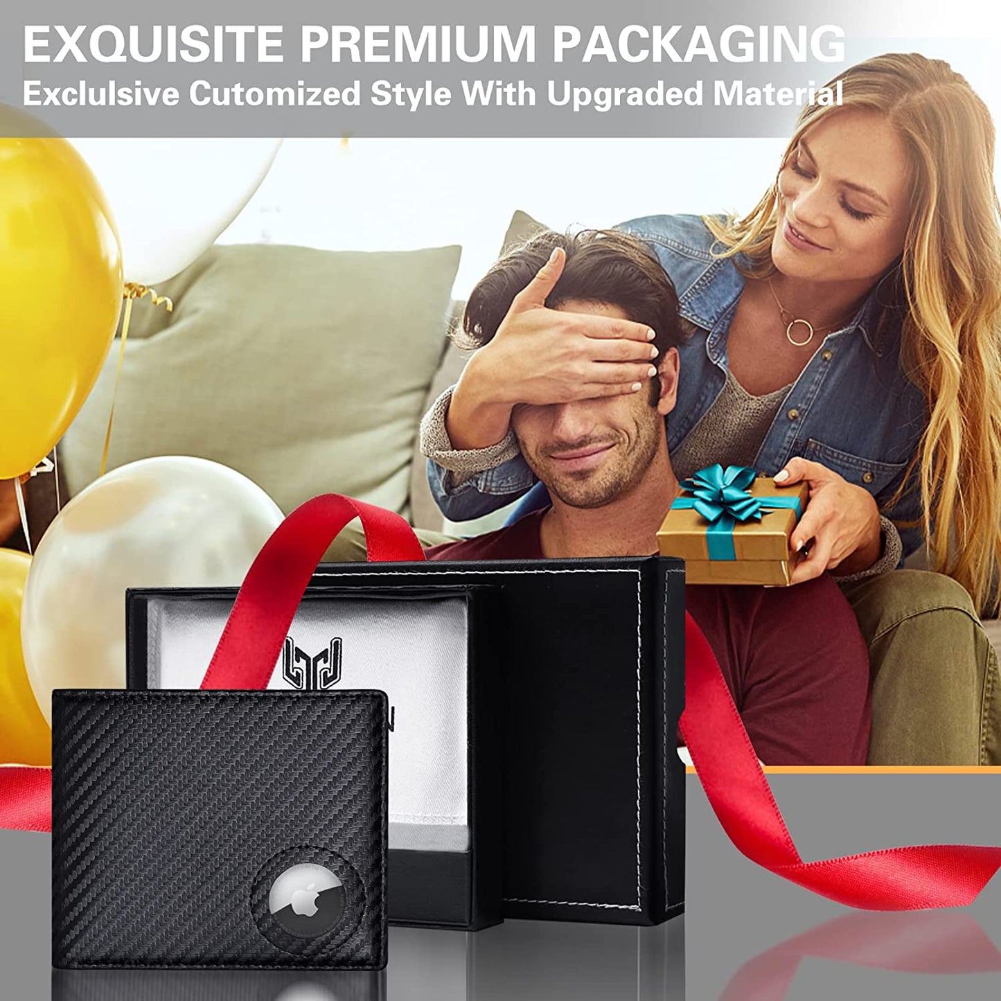 GIPUSSON Slim Leather Wallet for Men Airtag Hidden,Large Bifold Mens Wallet RFID Blocking with ID Windows,Credit Card Holder for Men Wallet  GIPUSSON   