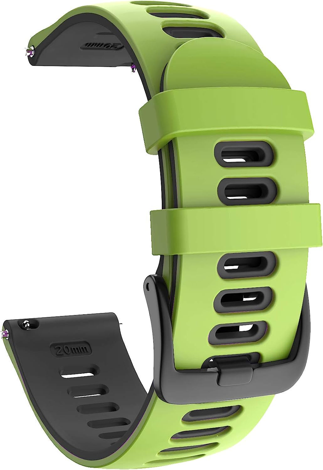 ISABAKE Soft Silicone Garmin Watch Strap for Garmin Vivoactive 3/Samsung Galaxy Active 2/Garmin Forerunner 245/245 Music 645/Forerunner 645 Music  ISABAKE Green black 22mm 