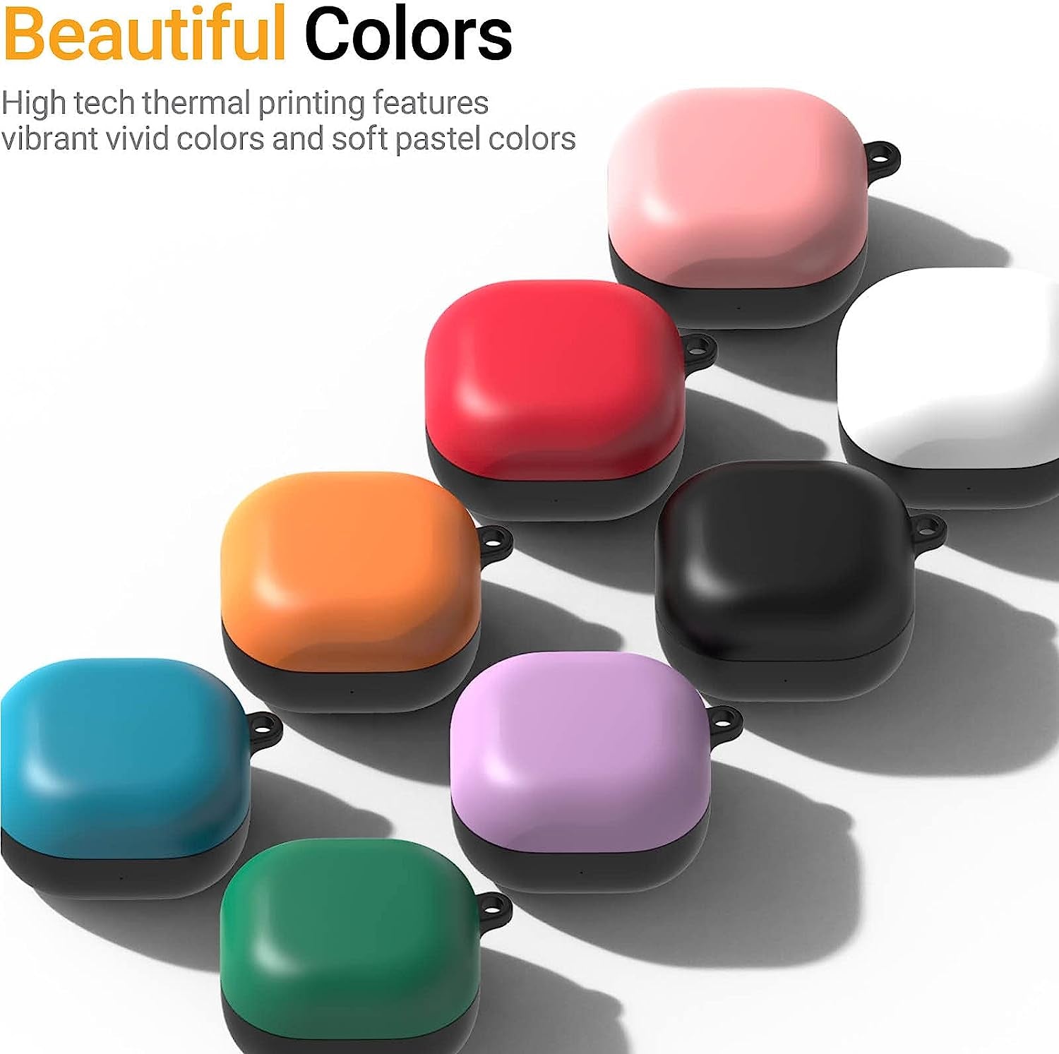 JUST4YOU for Galaxy Buds Pro Case, Galaxy Buds Live Case, Galaxy Buds 2 Case Cover with Keychain, Thin Fit Hard Case (Black) CS_HD_GBL_GBP_GB2_BK  S2B Corporation   