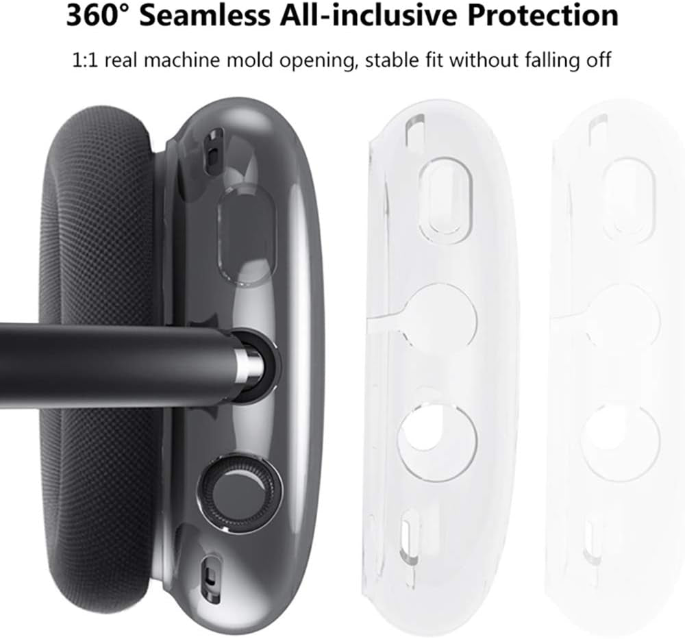 Tomcrazy Skin Compatible with Airpods Max Case , Soft Full Protective Cover for Airpods Max Headphones Earpads (Crystal Clear Transparent)  Ruidou Technology Co Ltd   