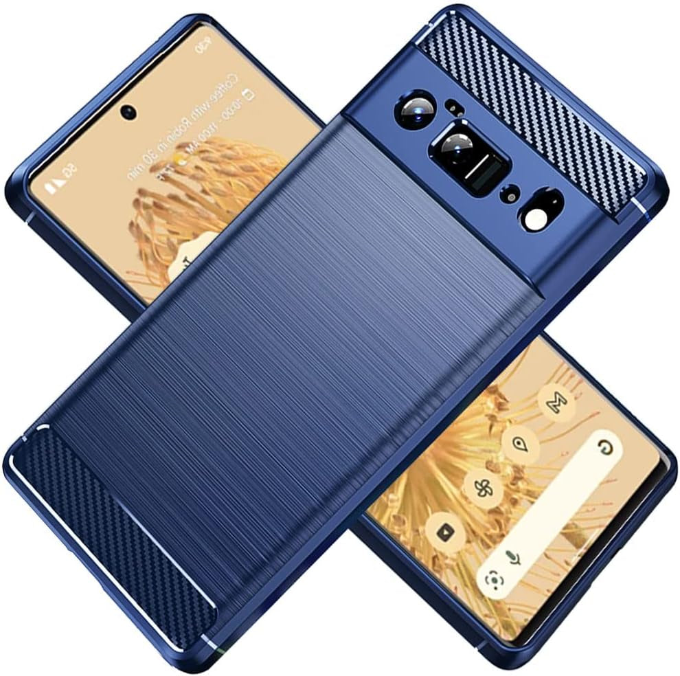 Pixel 6 Pro Case, Google Pixel 6 Pro Case, Soft Silicone Slim Shockproof Anti-Fingerprint Full Protective Phone Cases for Google Pixel 6 Pro (Black)  HNHYGETE Google Pixel 6 Pro Case Blue  