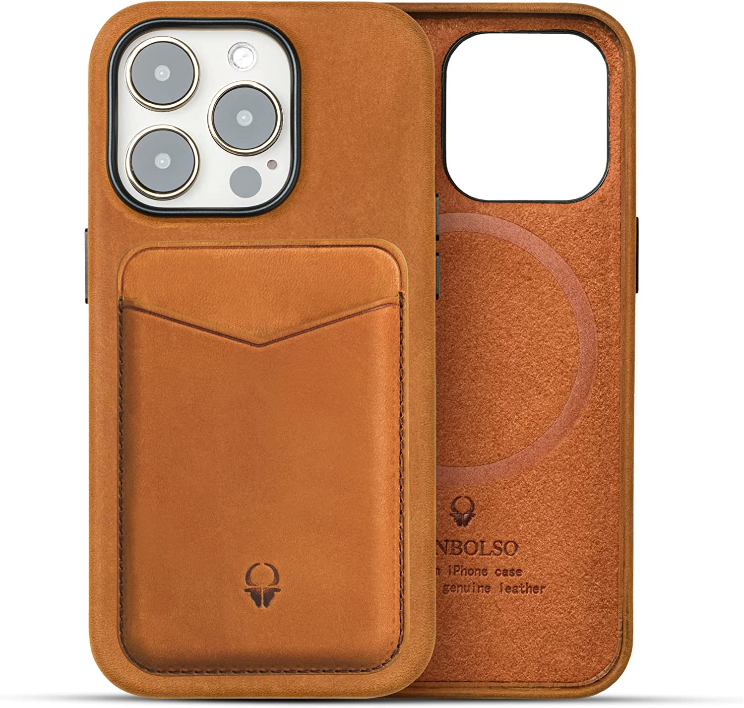 Donbolso Iphone 14 Pro Max Case Leather + Wallet Bundle - Apple Iphone Case in Vintage Black - Compatible with Magsafe - Lip Screen Protection - Elegant Leather Soft Grip - Strong Magnetic Phone Cases  DONBOLSO Vintage Brown iPhone 14 Pro Case + Wallet 