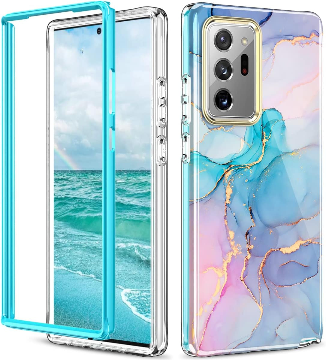 DT Compatible for Samsung Galaxy Note 20 Ultra Case, Lightweight and Stylish Full Body Shockproof Protective Rugged TPU Case for Samsung Note 20 Ultra 5G 6.9 Inch  PIXIU Marble  