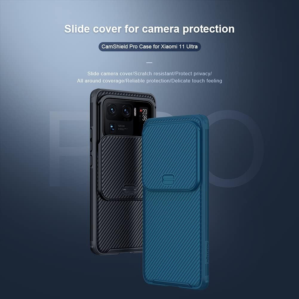 WVOZWWO for Xiaomi Mi 11 Ultra Case, Camshield Pro Slim Case Protective Cover Case with Camera Protector Hard PC and TPU Ultra Thin Anti-Scratch Phone Case for Xiaomi Mi11 Ultra (Blue)  Grand Eletronics   