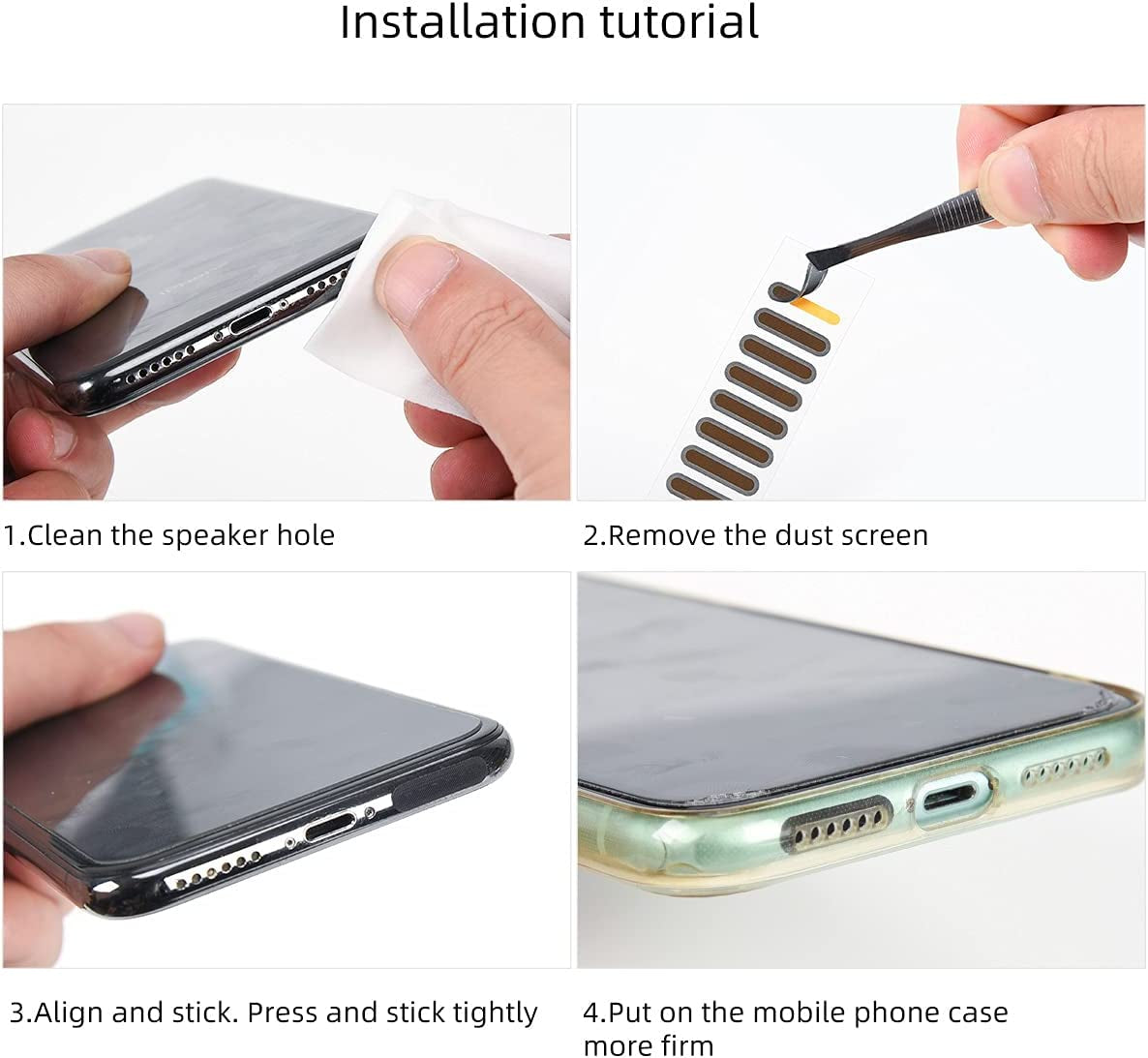 2 in 1 Iphone anti Dust Plug Kit,Anti Dust Plug X 5, Speaker Mesh anti Dust Proof Adhesive Sticker X 2,Dustproof Kit for Iphone 14 13 12,12 Pro,12 Mini 11,11 Pro Max,11 Pro,X,Xs Max,Xr,8,8Plus,7 Plus  CASEDAO   