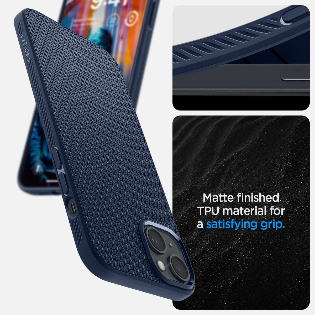 Spigen Liquid Air Armor Designed for Iphone 14 plus Case (2022) - Navy Blue  Spigen   