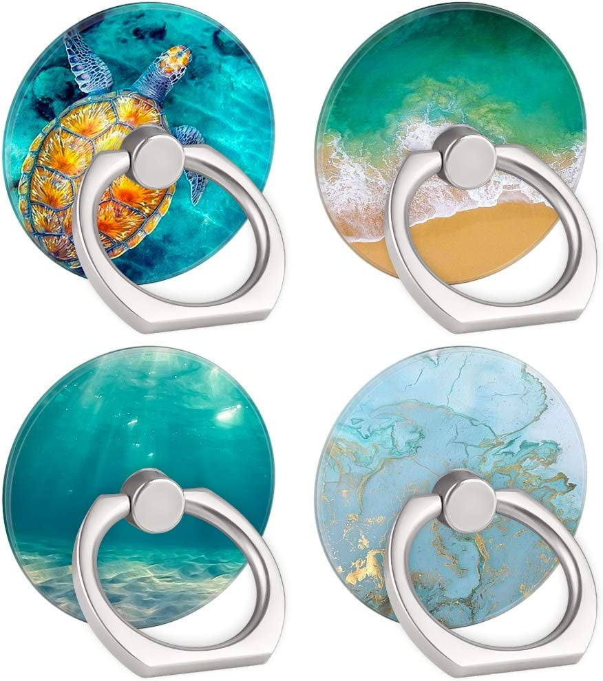 4-Pack Phone Ring Holder 360 Rotation Finger Stand Grip Kickstand for Smartphones and Tablets (Pink Marble)  Houmee Turtle  